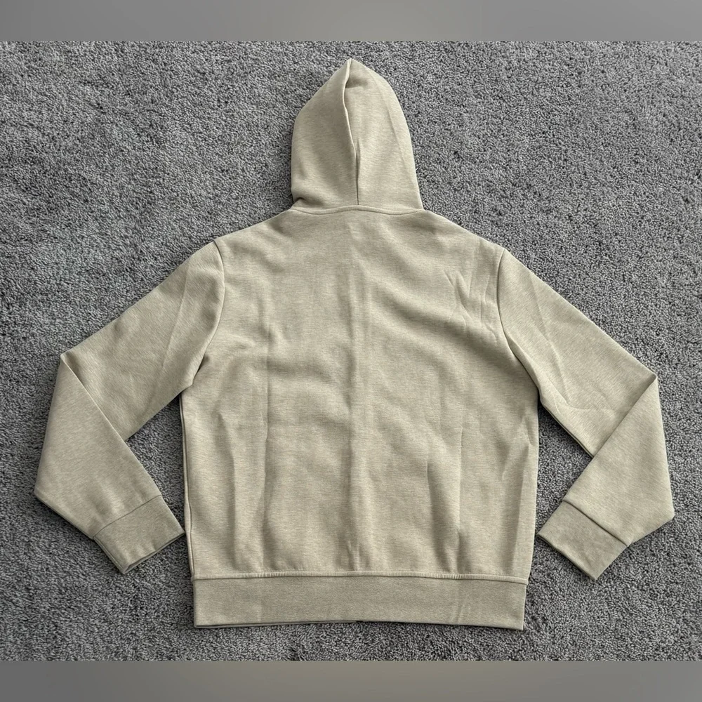 Polo Ralph Lauren RL Double Knit Hoodie‎ Jacket Pony Beige HTR Mens Size Large